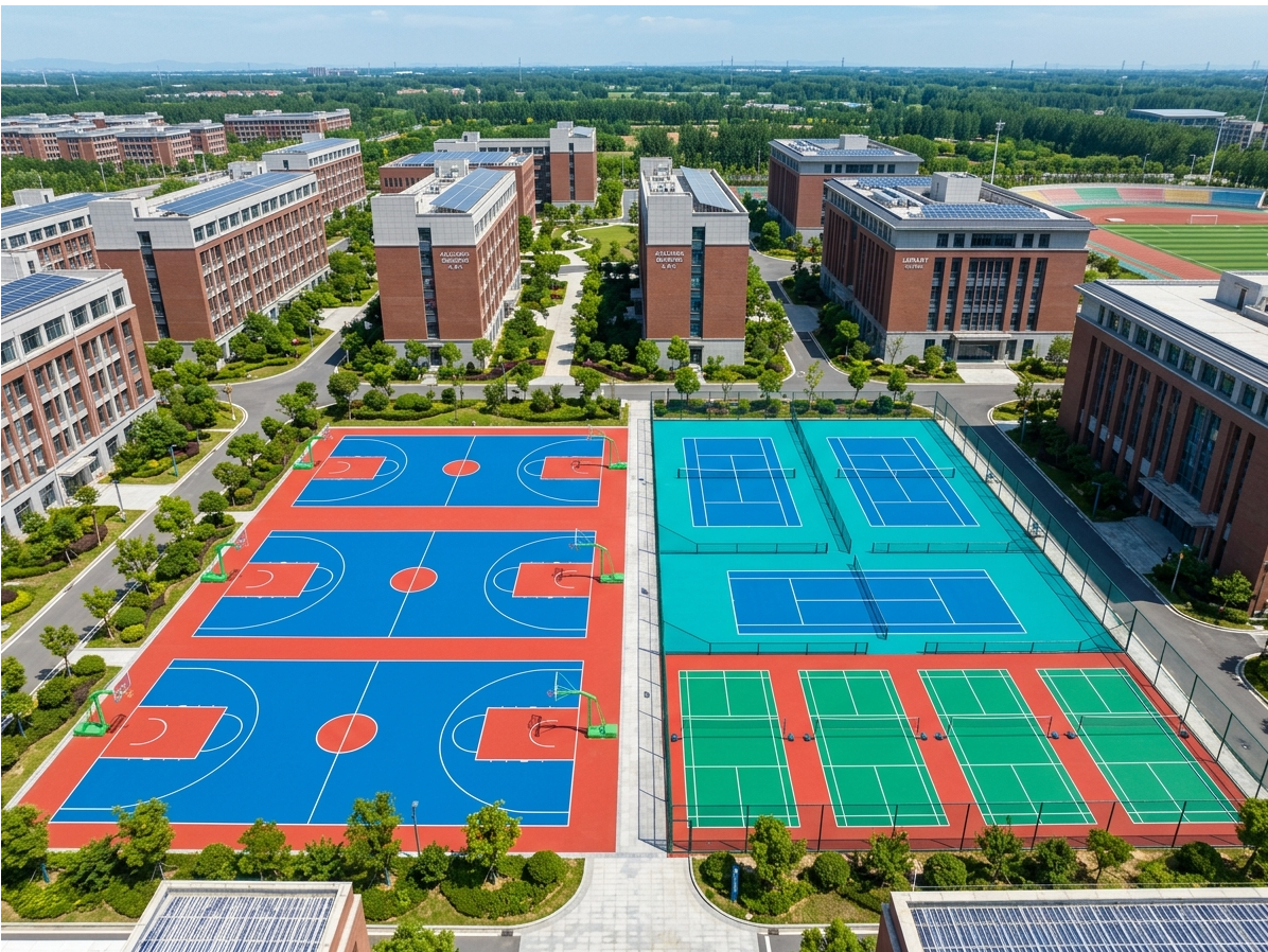 阳江市硅PU球场全塑型塑胶跑道 - 方案